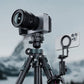 A smartphone mounted on the Ulanzi MA50 phone holder, showing a rock climbing scene.