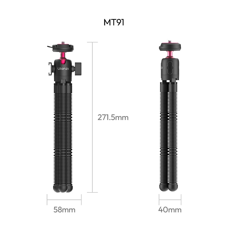 Kích thước chi tiết chân máy tripod bạch tuộc Ulanzi MT91