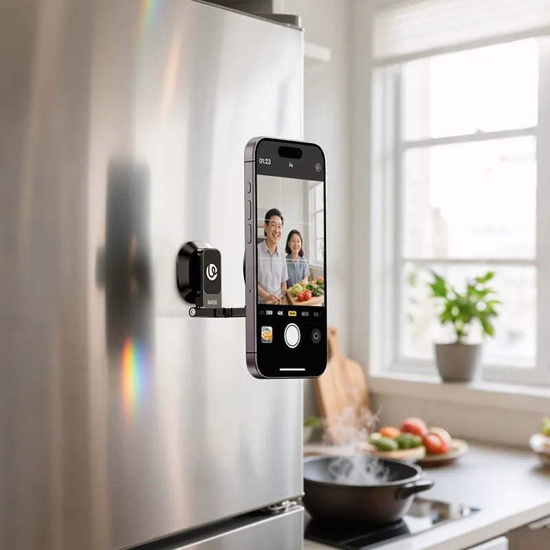 A close-up of the Ulanzi MA50 magnetic phone holder.