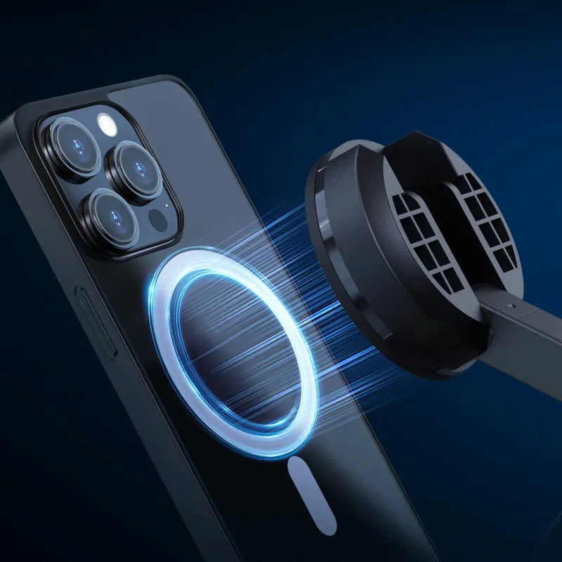 Ulanzi MT-84 Magnetic Tripod attached to smartphone with magnetic connection.