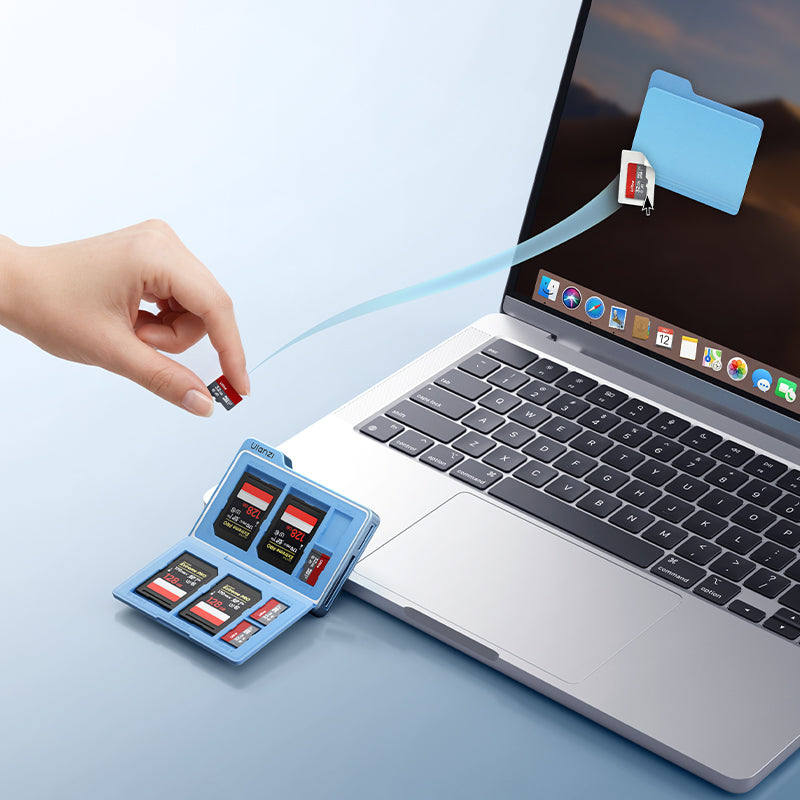 Ulanzi DC01 2-in-1 Memory Card Case and USB-C Reader - Blue - official product details