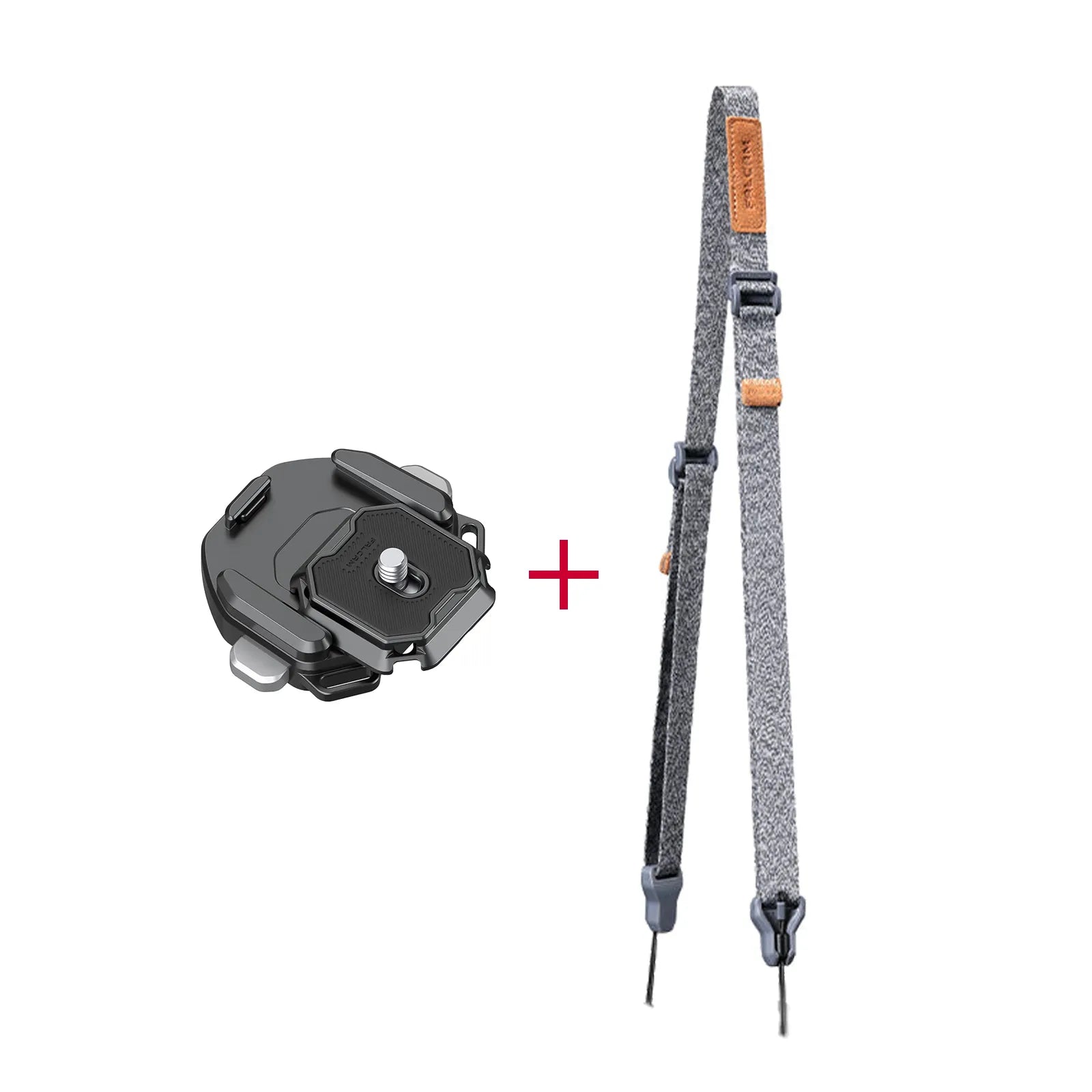 F38 quick release plate and padded shoulder strap for camera mounting