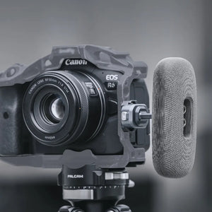 Falcam F22 Soap Side Handle mounted on Canon EOS R6 camera