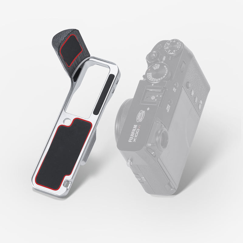Ulanzi L-shaped handle for Fujifilm X100 VI camera in black and silver