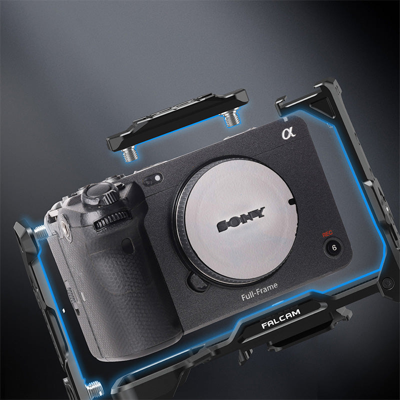 Falcam F22&F38 quick release cage mounting onto Sony FX3/FX30 camera