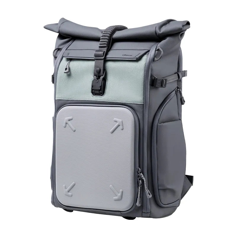 Ulanzi BP04 Hard Shell Camera Backpack with durable exterior and adjustable straps.