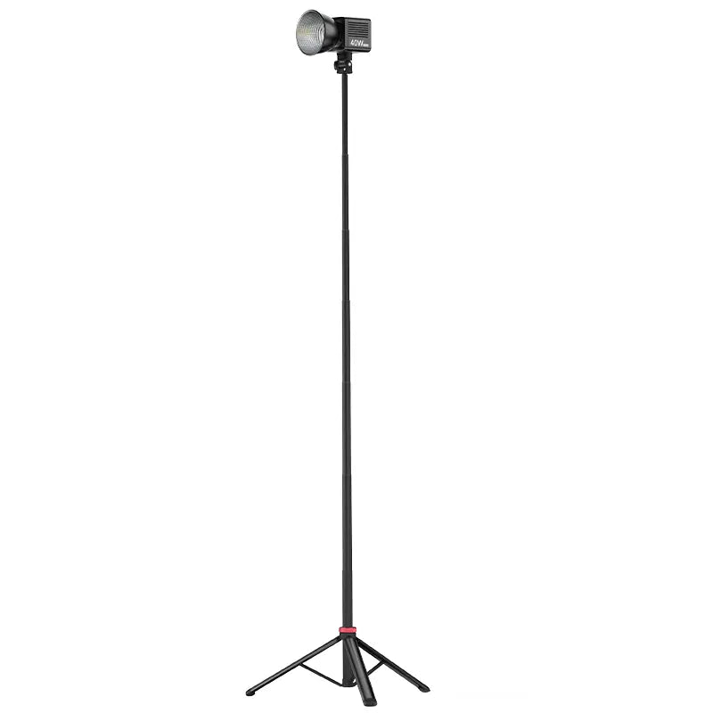 Ulanzi MT-79 light stand fully extended with an LED video light for versatile lighting.