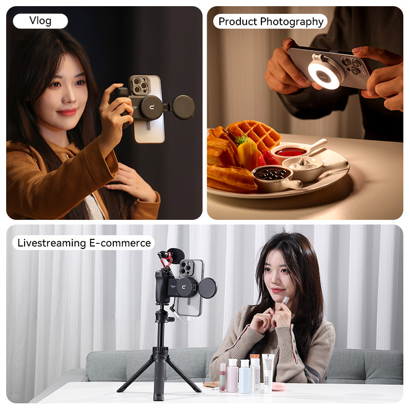 MagSafe LED Selfie Ring Light | Foldable Phone Stand