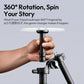 Ulanzi rotating shooting kit with a hand demonstrating 360-degree rotation functionality.