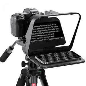 Ulanzi RT02 Teleprompter with Canon Camera Setup, for smooth video recording.