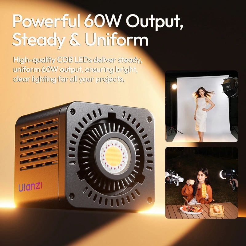 60W RGB Video Light | High CRI, Portable LED