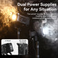 Ulanzi VL-200Bi 200W V-Mount video light with V-Mount and DC power options in smoke.
