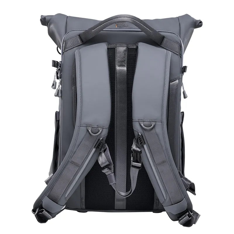 Ulanzi BP04 Hard Shell Camera Backpack back view with adjustable straps and waterproof material.