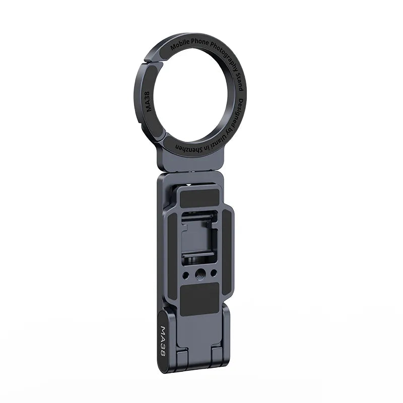 The Ulanzi MagLock Phone Stand folded in half, viewed from the back.
