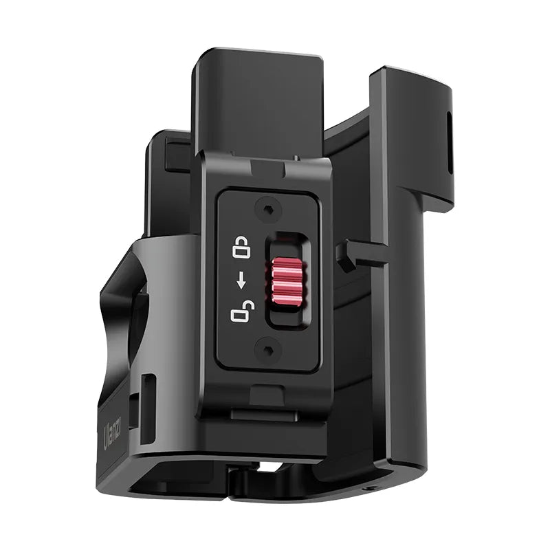 Close-up of Ulanzi PK-06 Expansion Adapter for DJI Osmo Pocket 3 with locking mechanism.
