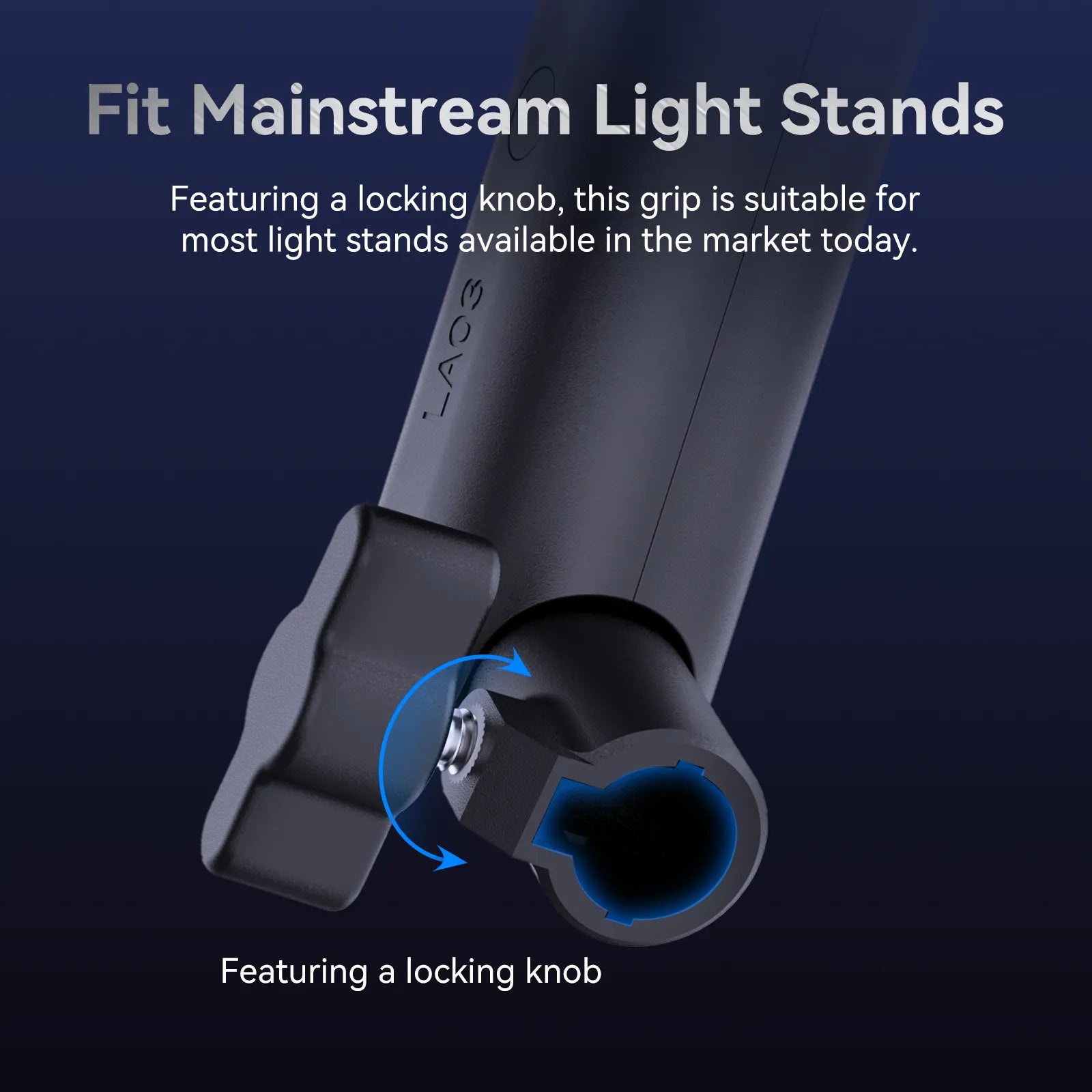 Ulanzi LA03 light stand adapter grip with locking knob for secure attachment