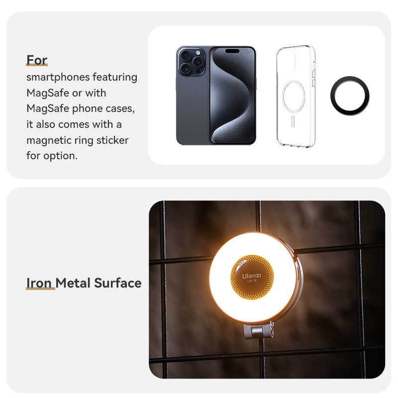 MagSafe LED Selfie Ring Light | Foldable Phone Stand