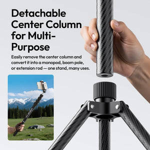 Ulanzi T230 light stand with detachable center column for monopod, boom pole, or extension rod use.