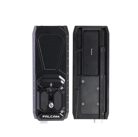 Ulanzi FALCAM F38 Quick Release Kit V2, black aluminum, with scale markings and mounting plate.
