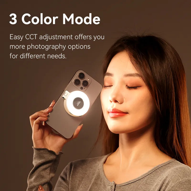Anello Luce Magnetico Per Selfie E Videochiamate – Compatibile MagSafe, 360° LED Con 5 Luminosità E 3 Temperature Di Colore