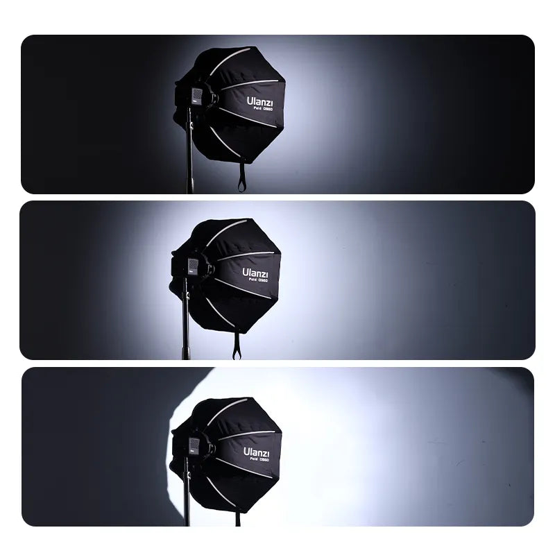 Ulanzi octagonal softbox with Mini Bowens mount in three stages for photography lighting