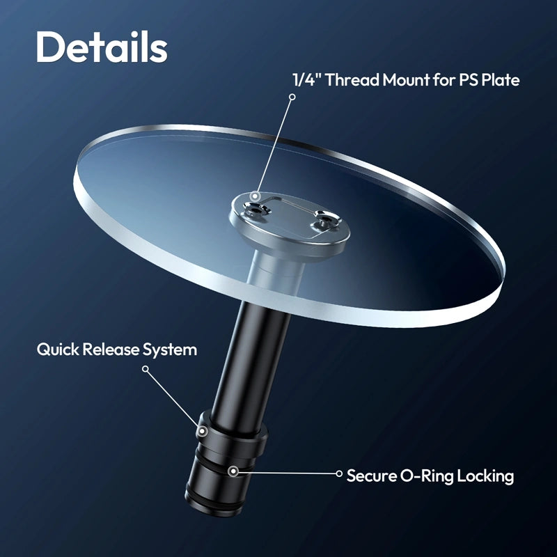 Ulanzi Rotating Shooting Kit with 1/4" thread mount, quick release, and secure O-ring locking