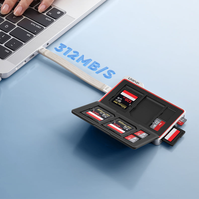 Ulanzi DC01 2-in-1 Memory Card Case and USB-C Reader - Blue - official product details