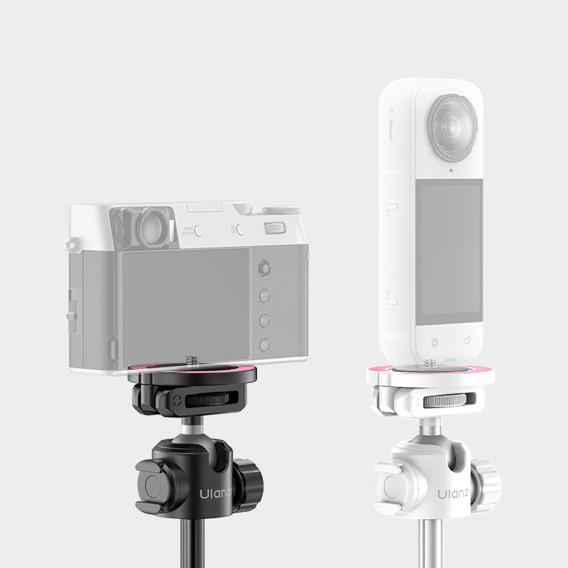 Ulanzi magnetic mount with camera and action camera on a ball head tripod