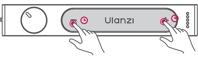 Long press − / + buttons