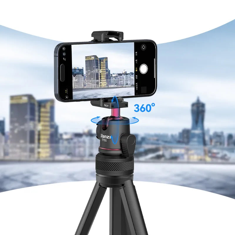 Tripod with cell phone clip