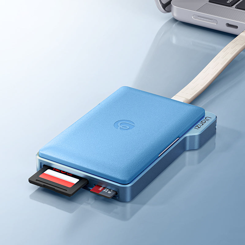 Ulanzi DC01 2-in-1 Memory Card Case and USB-C Reader - Blue - official product details