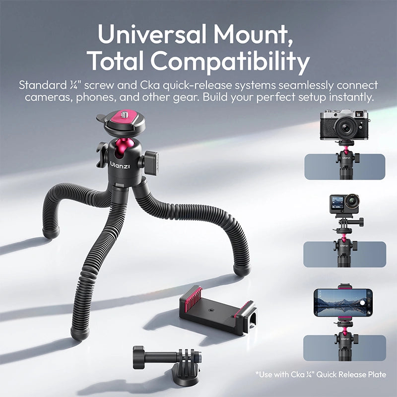 Ulanzi MT91 Cka quick release octopus tripod with phone mount and camera adapters