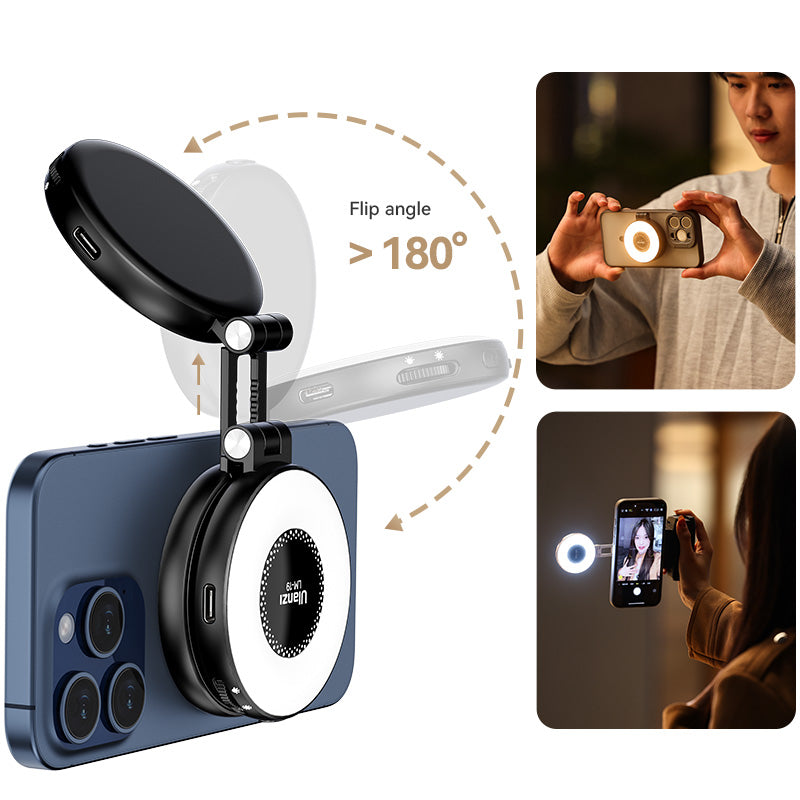 MagSafe LED Selfie Ring Light | Foldable Phone Stand