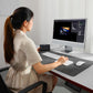 Woman editing with Ulanzi Stream Controller D200 on a modern computer setup.