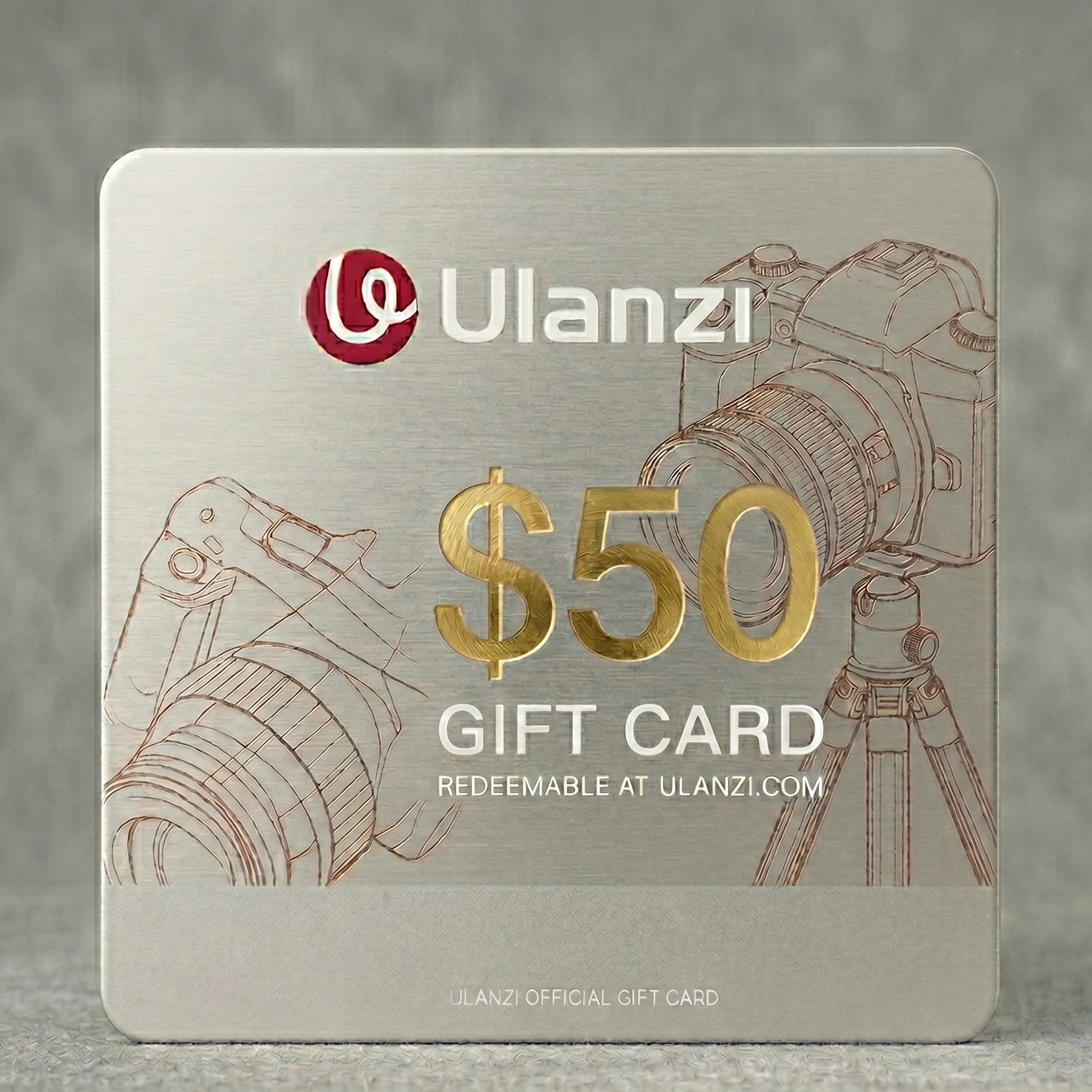 ULANZI gift card for product purchases, white card with logo and gift design
