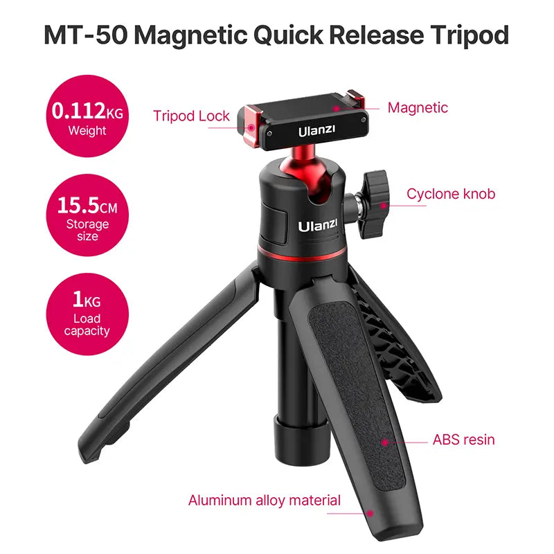 Magnetic Quick-Release Tripod | Compact 360° Ball Head Magnetic Quick-Release Tripod | Compact 360° Ball Head