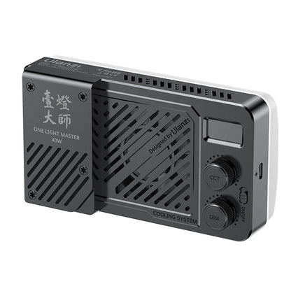 Ulanzi 40W Video Light with CCT, DIM controls, and cooling system for creators.