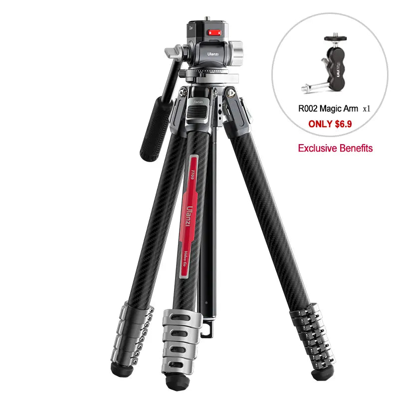 Ulanzi TT09 VideoGo Carbon Fiber Tripod with R002 Magic Arm promotion
