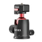 Ulanzi adjustable 360° ball head in black and red for camera stability.