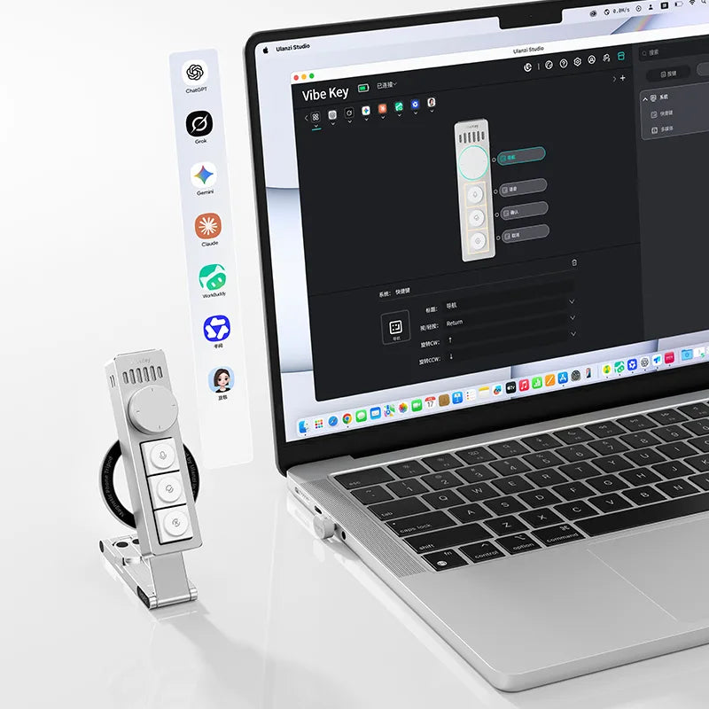 Ulanzi Studio key mapping interface beside the Vibe Key