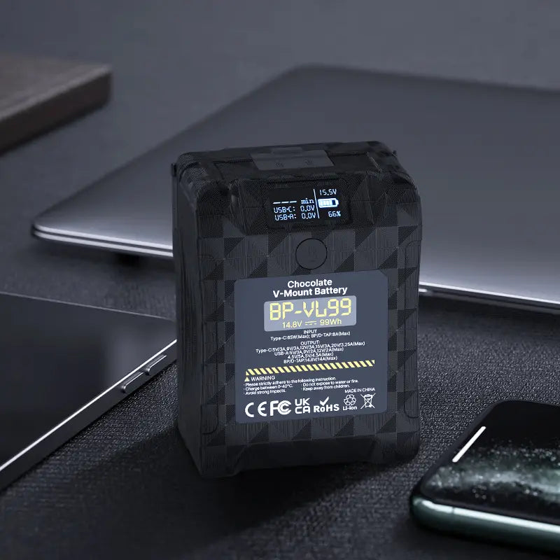 14.8V 99Wh Lithium-Ion Portable V-Mount Battery