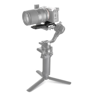 Ulanzi Falcam F38 Quick Release plate with camera mounted on a gimbal.