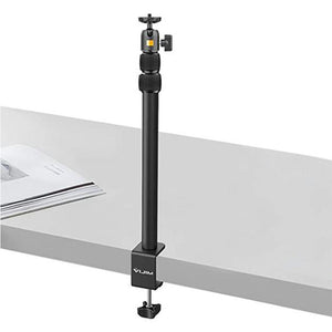 Ulanzi VIJIM LS01 Desktop Extendable Light Stand clamped on desk, black aluminum alloy, 1/4 screw.