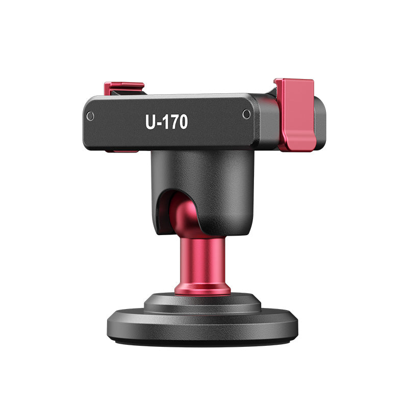 Ulanzi U-170 Magnetic Quick Release Head for DJI Action 2/3/4 - Black and Red Design.