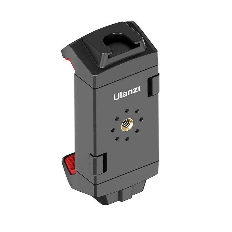 Ulanzi ST-29 smartphone mount with adjustable grip and 1/4 inch screw connection.