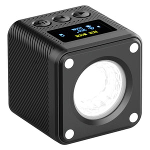 Ulanzi L2 RGB COB Magnetic Video Light - Black with OLED Display and RGB Mode Setting.