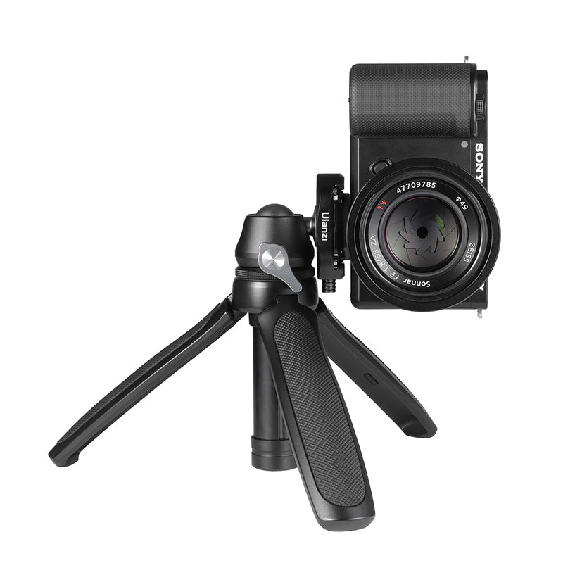 MT-46 tripod with Sony camera and quick release plate for stable shooting