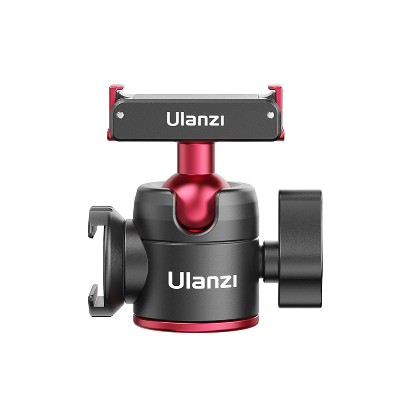 Ulanzi U-180 Magnetic Quick Release Ball Head for DJI Action Cameras - Black and Red Design.