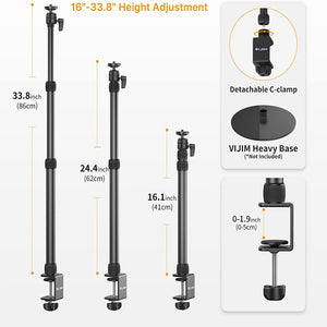 VIJIM LS11 Camera Mount Desk Stand with Auxiliary Holding Arm