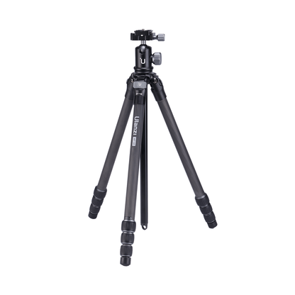 Ulanzi MT-60 Carbon Fiber Travel Tripod, black, featuring ball head and adjustable knobs.